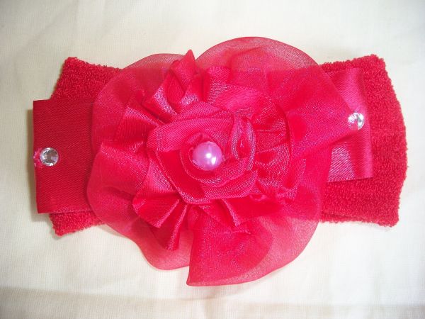 Tiara vermelha buclê #B08