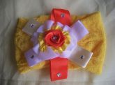 Tiara amarela buclê #B02