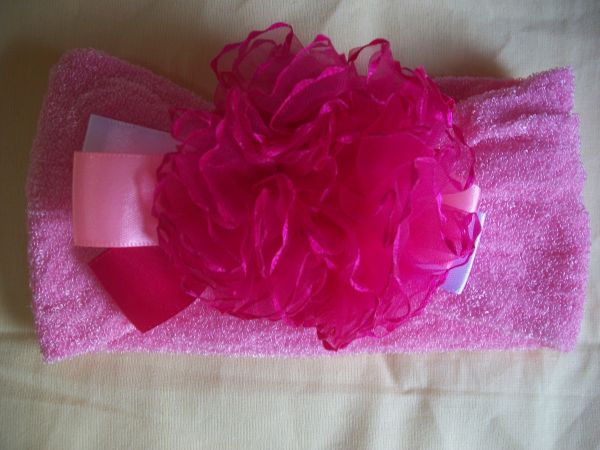 Tiara rosa buclê #B07
