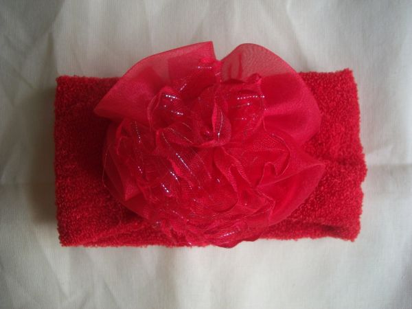 Tiara vermelha buclê #B05